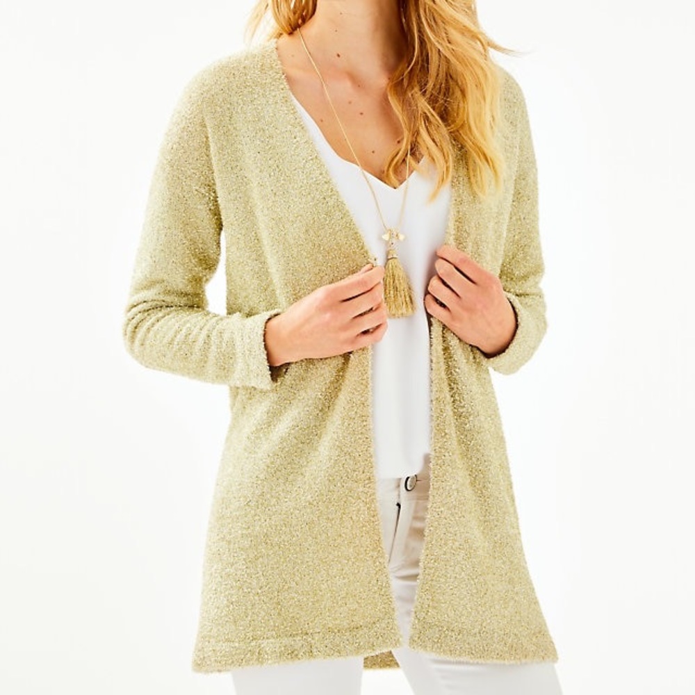 NWT Lilly Pulitzer Metallic Woodbury Cardigan